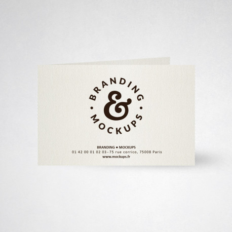 Carte publicitaire double design blanc naturel Carte publicitaire double design blanc naturel