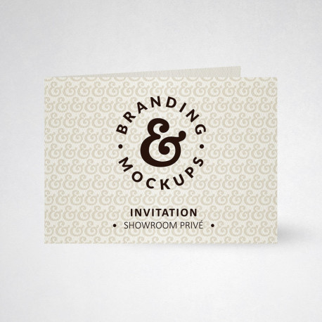 Carte d'invitation double design blanc naturel Carte d'invitation double design blanc naturel