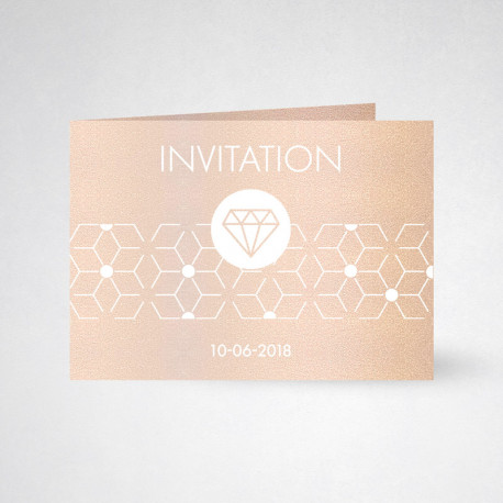Carte d'invitation double Metallics nude Carte d'invitation double Metallics nude