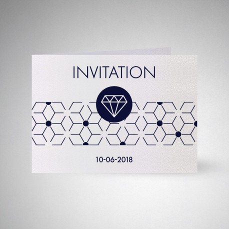 Carte d'invitation double Metallics perle akoya Carte d'invitation double Metallics perle akoya