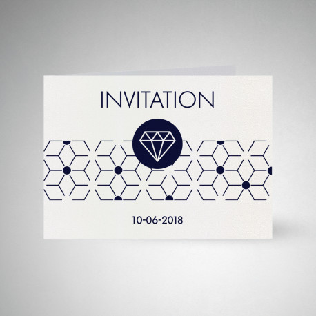 Carte d'invitation double Metallics cryogen blanc Carte d'invitation double Metallics cryogen blanc