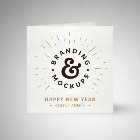 Carte de voeux double design extra blanc Carte de voeux double design extra blanc