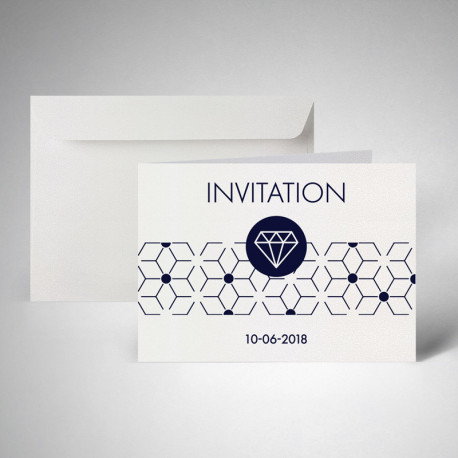 Pack carte d'invitation double metallics cryogen blanc Pack carte d'invitation double metallics cryogen blanc