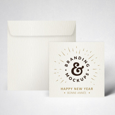 Pack carte de voeux double texturée blanc naturel Pack carte de voeux double texturée blanc naturel