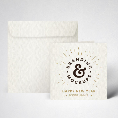 Pack cartes de voeux double texturée blanc naturel Pack cartes de voeux double texturée blanc naturel