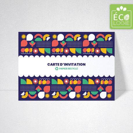 Carte d'invitation recyclée Carte d'invitation recyclée