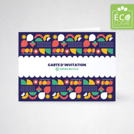 Carte d'invitation double recyclée