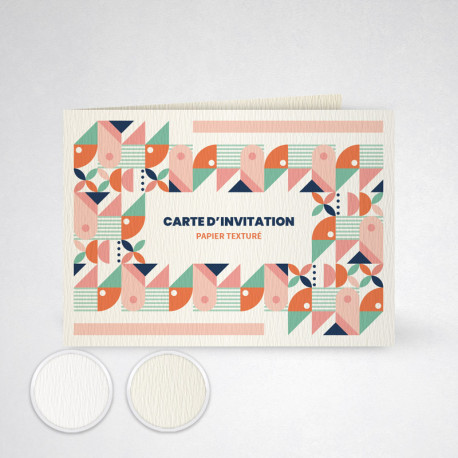 Carte d'invitation double texturee tradition Carte d'invitation double texturee tradition